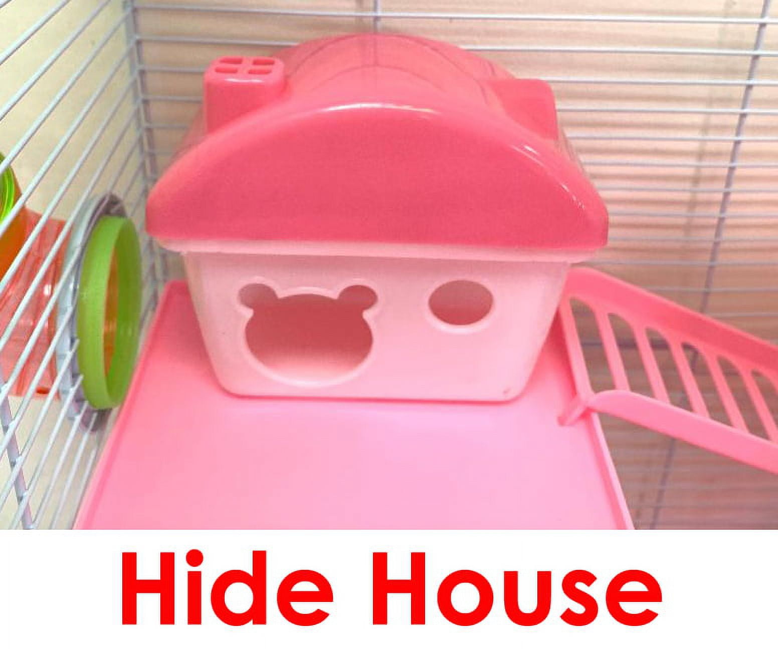 Pink 2-Levels Hamster Home Habitat Rodent Gerbil Mouse Mice Rat Wire Cage