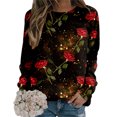 thumbnail image 5 of Valentines Crew Neck Sweatshirt for Women Casual Love Heart Print Hoodless Sweatshirt Pullover Tops Long Sleeve Workout Shirts Relaxed Fit Valentine's Day Blouse Oversized Sweatshirt for Women, 5 of 5