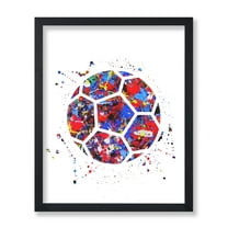 Poster Master Sports Poster - Soccer Print - Soccer Ball Art - Silhouette Art - Abstract Art - Watercolor Art - Ball Art - Colorful Art - Great Kid's Room or Bedroom Decor - 8x10 UNFRAMED