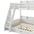 thumbnail image 5 of Euroco Twin over Full Bunk Bed with Shelves and Drawer for Kids Teens, LED Light and USB Charging Station, White, 5 of 13
