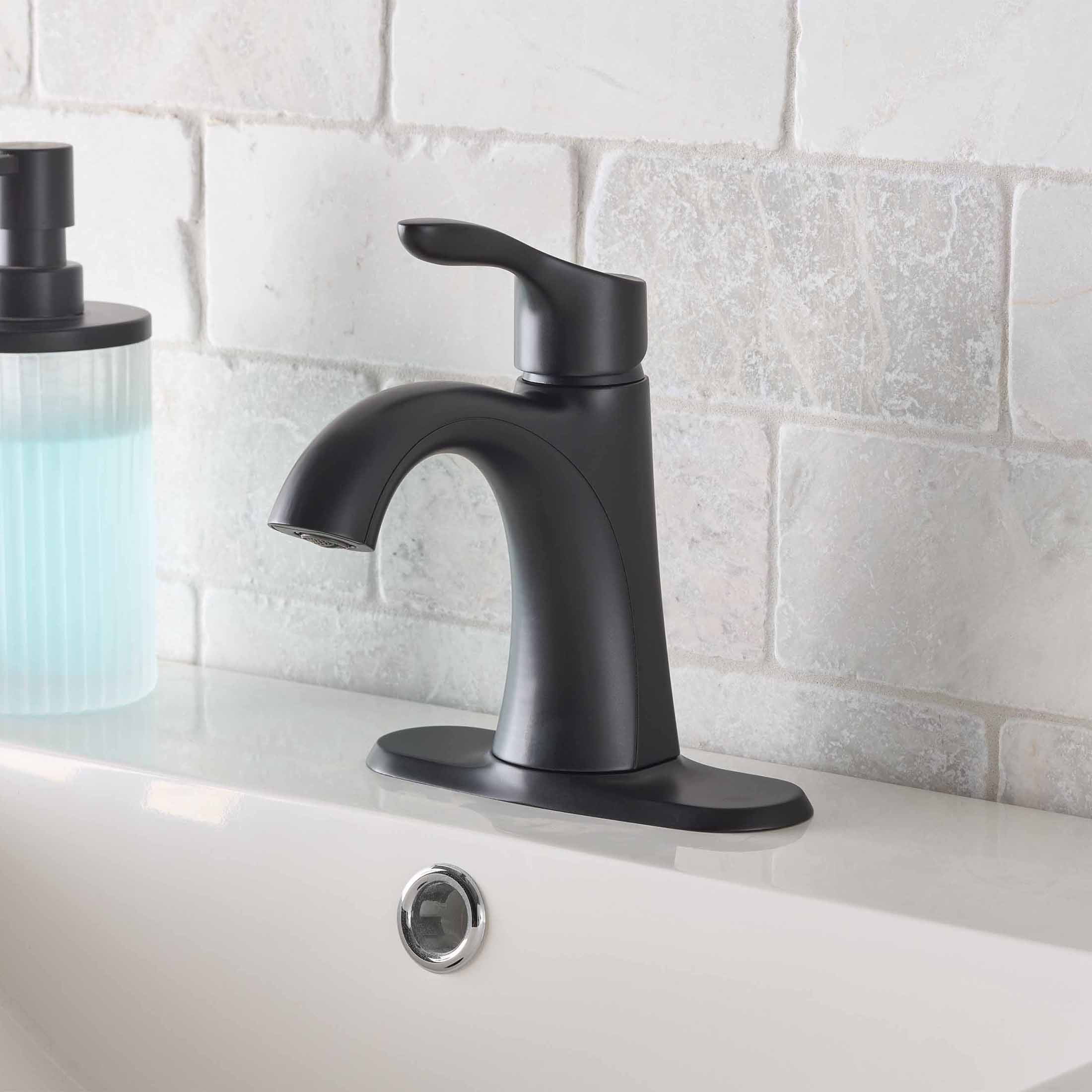 Better Homes & Gardens Simple Flair Single Hole Bathroom Faucet in Matte Black