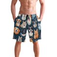 thumbnail image 4 of Dailycode Men's Quick Dry Swim Trunks Beach Shorts Casual Summer Board Shorts with Pockets, Various Happy Dogs, 4 of 8