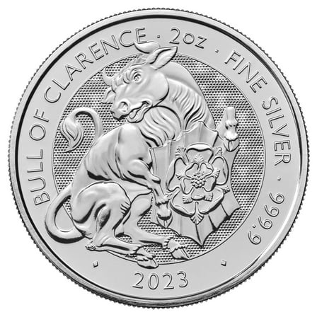 2023 U.K. 5 Pound 2 oz Silver Tudor Beast Bull of Clarence Brilliant Uncirculated