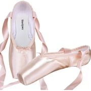 Wendywu Girls Ballet Pointe Shoe, Pink, 8