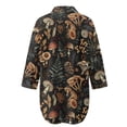 thumbnail image 5 of Xoenoiee Mushroom Leaves Print Summer Dresses for Women 2026 Button Down Swimsuit Coverup Long Sleeve Tshirt Dresses Casual Mini Beach Dress Vacation Outfit, S, 5 of 7