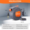 thumbnail image 2 of Pinypikaka Retractable Air Hose Reel 50/6582 FT x 3/8 IN with 5/6 FT Leads in Max 300 PSI, 180° Swivel Bracket Wall Mount Hybrid Air Compressor Hose Reel with Quick Coupler for Garage Workshop, 2 of 7