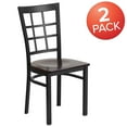 thumbnail image 3 of Flash Furniture 2pk HERCULES Series Black Window Back Metal Restaurant Chair, Wood Seat, Multiple Colors, 3 of 8