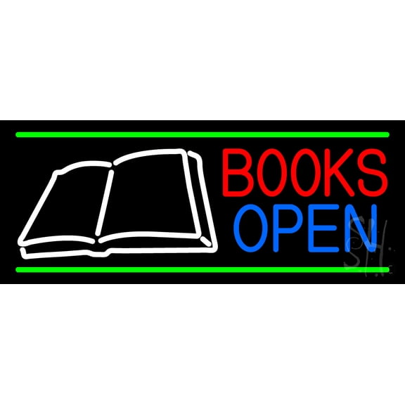 Book Open Logo LED Neon Sign 13 x 32 - inches, Black Square Cut Acrylic Backing, with Dimmer - Bright and Premium built indoor LED Neon Sign for Defence Force.