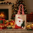 thumbnail image 2 of Christmas Gift Bags, Reusable Fabric Tote Bag with Snowman Print, Holiday Party Favor Bags for Candy Small Gifts, Green(Red-A), 2 of 4