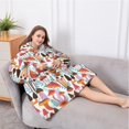 thumbnail image 5 of Oversized Wearable Blanket Hoodie,Colorful Mushroom Plant White Pattern Sherpa Blanket Hoodie with Super Pockets,Super Warm Fuzzy Pullover for Women & Men, 5 of 6