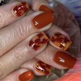 thumbnail image 1 of Radiance Maple Leaf Press on Fingernail Tips 24Pcs Artificial Fingernails Short Coffin Form Shine Artificial Nail Tips, 1 of 4
