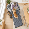Grey Pet Window Perch with Stairs and Storage Ramp for Small Dogs and ...