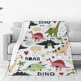 thumbnail image 1 of Fotbe Cute Dinosaurs Manta de Franela Acolchonada con Estampado, Súper Suave y Esponjosa, Extra Grande para Sofá, Cama, Uso Todo el Año-60"x50", 1 of 7