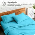 thumbnail image 3 of Bare Home Pillowcase Set - Premium 1800 Collection - Double Brushed - Ultra Soft - King Size, Aqua, 2 Count, 3 of 7