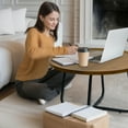 thumbnail image 5 of CERBIOR Vintage Modern Small Round Coffee Table, Living Room Centerpiece, Wooden Surface Top & Sturdy Metal Legs, Minimalist Display Side Table, 5 of 7
