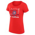 thumbnail image 2 of Women's G-III 4Her by Carl Banks Red Chicago Cubs Super-Slim Fit Lightweight Collage Team Graphic Crew Neck T-Shirt, 2 of 5