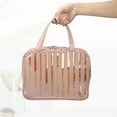 thumbnail image 4 of Unique Bargains Clear Toiletry Bag Transparent Makeup Bag Travel Zipper Cosmetic Organizer for Women 10.43" Light Brown, 4 of 7