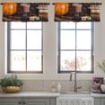 thumbnail image 3 of LALILO Kitchen Curtain Valance Hot Knitted Scarf Books Pumpkin Rod Pocket Window Curtain 52"x 18" Set of 2, 3 of 5