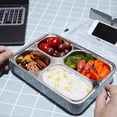 thumbnail image 2 of Bento Lunch Box - Stainless Steel Lunch Container with Insulated Bag and Cutlery, 4 Compartment Microwave Safe Food Storage Meal Prep Containers Ideal, 2 of 4