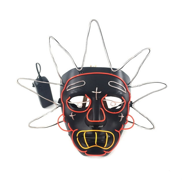 Máscara con temática El Light, LED, para cosplay, fiesta de disfraces, fluorescente