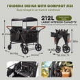 thumbnail image 2 of Track Seven Wagon Stroller for 4 Kids, Heavy-Duty 4 Seater Folding Quad Wagon with 5-Point Harness, Removable Sun Canopy & Snack Tray, All-Terrain PU Wheels, Adjustable Handles & Storage Basket,Black, 2 of 8
