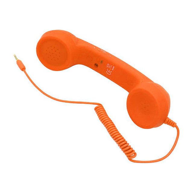 Matsuzay Teléfono Auricular Elegante Cómodo Auricular Receptor Con cable A prueba de radiación Receptores de teléfono universales Teléfonos Videojuegos y accesorios Naranja