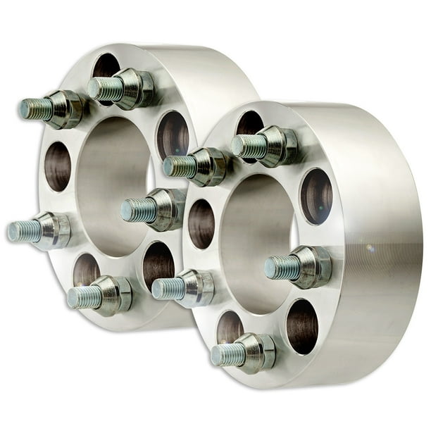 2 Billet Wheel Spacer Adapters 5x114.3/5x4.5 2" Width M12x1.5 74mm