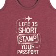 thumbnail image 3 of Instant Message - Life Is Short; Stamp Your Passport - Women's Racerback Tank Top, 3 of 6
