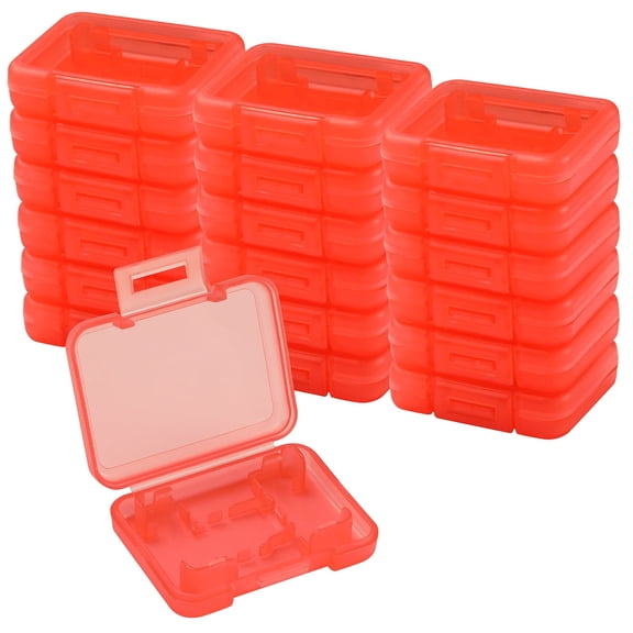 20PCS Compact Game Card Holders Compatible with Nintendo Switch 2 / Switch OLED / Switch / Switch Lite – DIY Clear Storage for One Game Card and One Micro SD (Red)