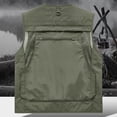 thumbnail image 6 of LNWUY (M-5XL) Big and Tall Men's Casual Lightweight Outdoor Fishing Work Travel Photo Cargo Vest Jacket with Multi Pockets Green XXL, 6 of 6