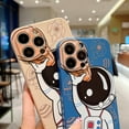 thumbnail image 4 of Compatible with iPhone 14 Pro Max Astronaut Case Women Girls Cute Candy Case Camera Lens Full Protection Soft Silicone Planet Cases for iPhone 14 Pro Max 5g 6.7 inch (Dark Blue), 4 of 12
