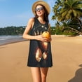 thumbnail image 3 of Fotbe Creative Poker Vestido de Verano sin Mangas para Mujer – Vestido Midi Línea A, Estilo Camiseta Floral, Vestido Playero Casual y Fluido, 3 of 7