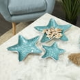 thumbnail image 2 of DecMode 13", 11", 7"W Handmade Asymmetrical Textured Enameled Starfish Aluminum Metal Decorative Bowl with Silver Base, Set of 3, 2 of 12
