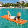 thumbnail image 4 of Costway 3-Layer Tear-Resistant Foam Floating Pad Island Water Sports Relaxing Orange, 4 of 9