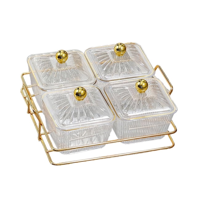 Naiovety Platos para servir divididos, elegante de frutos secos y bandeja de frutos secos para aperitivos, color marrón Almacenamiento y organización del hogar tipo 13