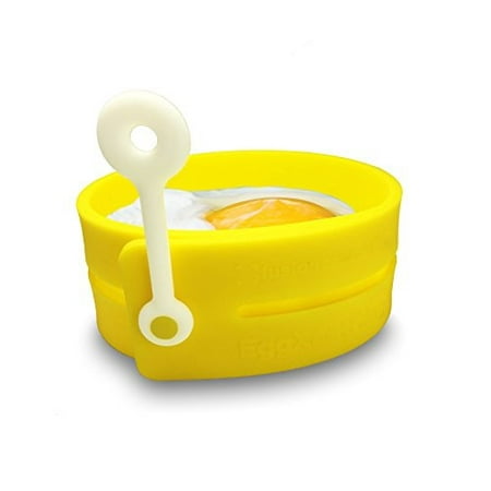 Food Presentation Rings Fusionbrands EggXactRing Adjustible Silicone Egg Ring and Food Ring for Baking, Molding and Presenting, Yellow ()