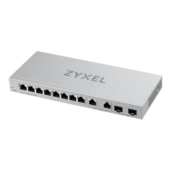 Zyxel XGS1210-12 - Switch - managed - 8 x 10/100/1000 + 2 x 100/1000/2.5G + 2 x 1 Gigabit / 10 Gigabit SFP+ (uplink) - desktop, wall-mountable