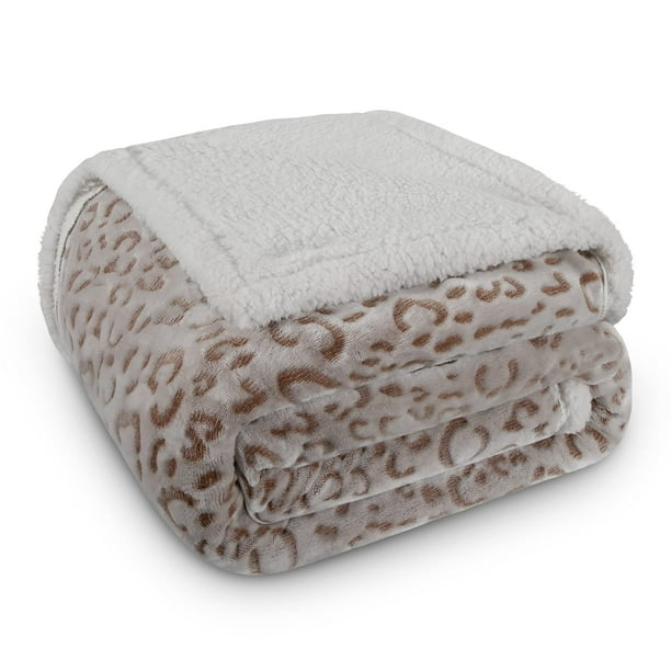MACEVIA Sherpa Fleece Throw Blanket for Couch Fuzzy 3D Cheetah Blanket Thick Warm Reversible Cozy Comfy Super Soft Leopard Blanket for Bed Sofa 490GSM Brown Leopard 50x60In Walmart