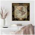 thumbnail image 2 of Amanti Art Damask on Black Map II Framed Canvas Wall Art Print, 2 of 10