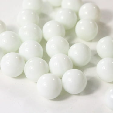 Mega Game Replacement Marbles 14mm -Solid Glass-30 Pieces - Chinese Checkers, Crafting (White)