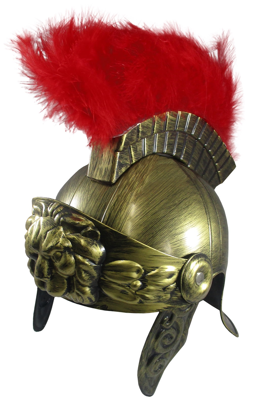 Red Fur Warrior Gladiator Spartan Hat Kids Play Child Roman Helmet Fabric Hat 