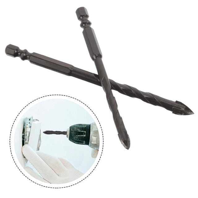 ORDDIART 2Pcs Porcelain Drill Bits Steel Triangular Cement Wall Drilling Construction