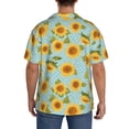 thumbnail image 3 of Kdxio Men's Hawaiian Shirt for Men Short Sleeve Shirt White Polka Dot Sunflower A Summer Casual Holiday Beach Button Down T-Shirts, 3 of 5