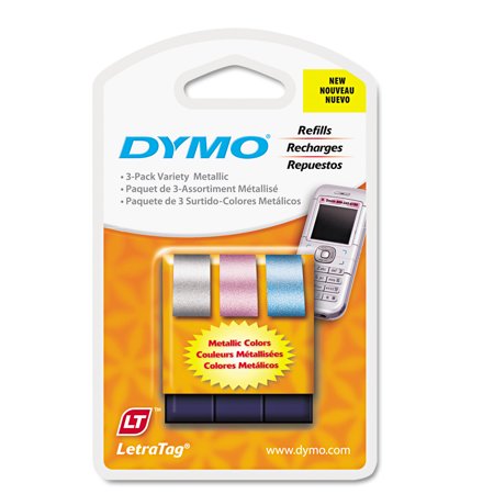DYMO LetraTag Metallic Label Tape Cassette, 1/2