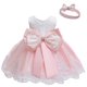 thumbnail image 4 of Vestido infantil de encaje de color a juego para bebé de un año, vestido de noche de princesa con lazo, 4 of 6