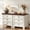 White, variant on Buildhom 2pc Farmhouse Nightstand with Charging Station, 2-Drawer Rustic End Table with Solid Wood Legs for Bedroom, Walnut
