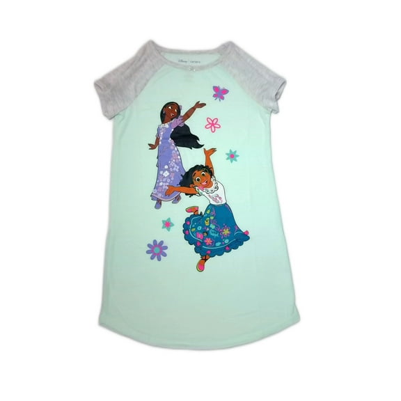 Disney Encanto Mirabel and Isabela Girl's Short-Sleeved Nightgown, Gown, Size 6-7