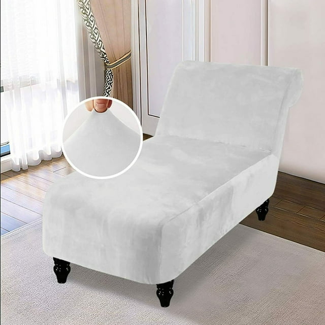 Housse de Chaise Longue en Velours 2024 Extensible Sans Accoudoirs pour Fauteuil Inclinable, Housse de Sofa Noire