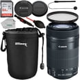 thumbnail image 1 of Canon EF-S 55-250mm F/4-5.6 IS STM Lens with Starter Accessory Bundle - Includes: SanDisk 64GB Memory Card, Protective Lens Pouch, Digital Ultraviolet Filter, Lens Cap Keeper & MORE, 1 of 8