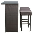 Aimee Lii 3 Pieces Patio Rattan Wicker Bar Table Stools Dining Set
